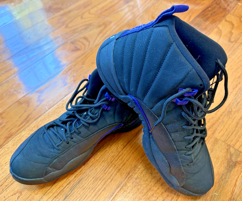 Air Jordan 12 Retro Mens Size 11 Black Concord Basketball Shoes CT8013-005 EUC